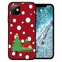 Compatible with iPhone 13 Case 6.1 inch, Christmas Cute Cartoon Xmas Tree White Dots Phone Case Ultra Slim Thin Silicone Cover Anti-Scratch Shockproof Protective Rubber Case