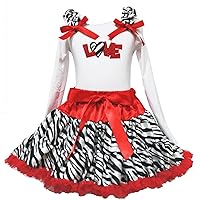 Petitebella Valentine Sequin Love L/s Top Red Zebra Girl Clothing Skirt Outfit Set 1-8y