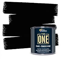 THE ONE Paint & Primer: Most Durable All-in-One Furniture Paint, Cabinet Paint, Front Door Paint, Craft Paint, Bathroom, Kitchen - Interior & Exterior (Black, Satin, 2.5 Liter)
