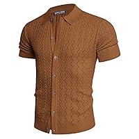 PJ PAUL JONES Men's Polo Shirt Hollowed-Out Textured Casual Knitted Golf Shirt