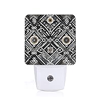 Night Lights Plug into Wall with Sensor LED Night Light Black White Pattern Plug in Night Light LED Nightlight for Bedroom Dimmable Small Nightlight with Dusk to Dawn Sensor for Bathroom Hallway