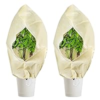 2 Packs Plant Covers Freeze Protection 47.24”×70.86” Reusable Shrub Jakets Covers for Winter, with Drawstring & Zipper