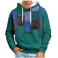 Graphic Hoodie Men Vintage Aztec Print Sweatshirts Casual Loose Pullover With Pocket Plus Size Mens Sweatshirt