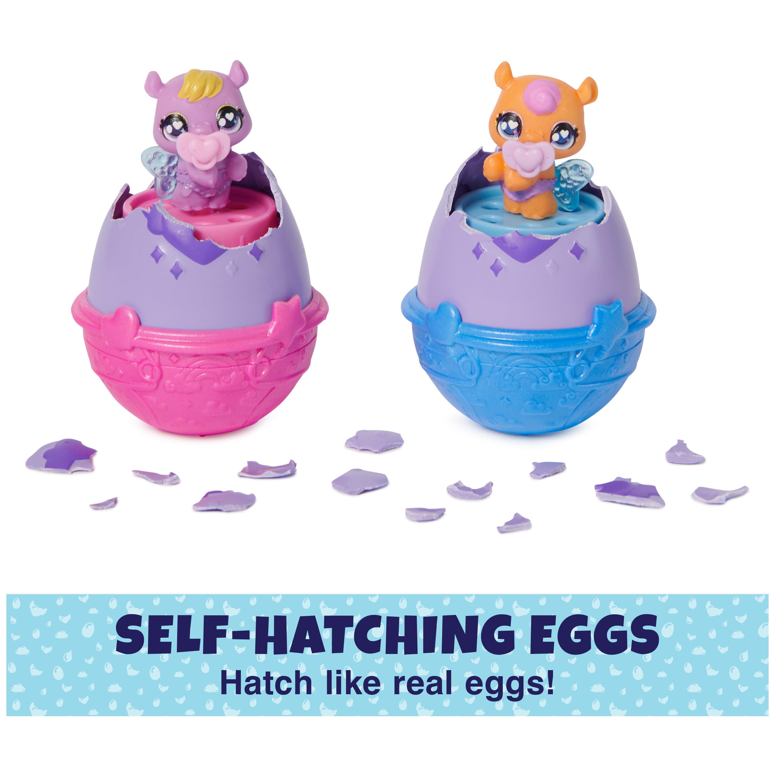 Hatchimals Alive, Make a Splash Playset with 15 Accessories, Bathtub, 2 Color-Change Mini Figures in Self-Hatching Eggs, Kids Toys for Girls and Boys