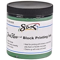 Sax True Flow Water Soluble Block Printing Ink - 8 Ounce Jar - Green
