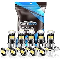 Marsauto 194 LED Bulbs T10 168 192 2825 W5W Replacement Bulbs for Interior Dome Map License Plate Lights Door Courtesy Trunk Lamp 480LM 6000K Xenon White（Pack of 10）