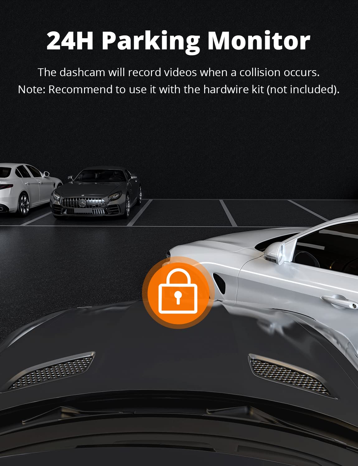 Kingslim D4 4K Dual Dash Cam with Built-in WiFi GPS, Front 4K/2.5K Rear 1080P Dual Dash Camera for Cars, 3