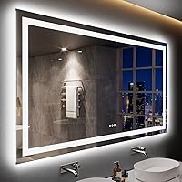 LOAAO 77X36 LED Bathroom Mirror with Lights, Anti-Fog, Dimmable, Backlit + Front Lit, Lighted Bathroom Vanity Mirror for Wall, Memory Function, Tempered Glass, ETL Listed