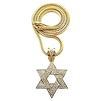 GWOOD Star of David Pendant with 24 Inch Franco Necklace