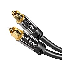 KabelDirekt – 10 feet – Optical Digital Audio Cable (TOSLINK Cord, Fiber Optic, Male to Male, Home Theater, Gold Plated, S/PDIF, for PlayStation 4/PS4 & Xbox One, black)