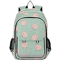 Valentines Pigs Hearts School Backpack Laptop Backpack Bags Bookbag Travel Casual Computer Notebooks Daypack