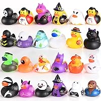 JOYIN 12 Pcs Glow-in-the-Dark Halloween Bath Rubber Duckies Rubber Ducky Squirt Squeaker Party Favor Trick or Treat Giveaways Halloween Themed Gifts 