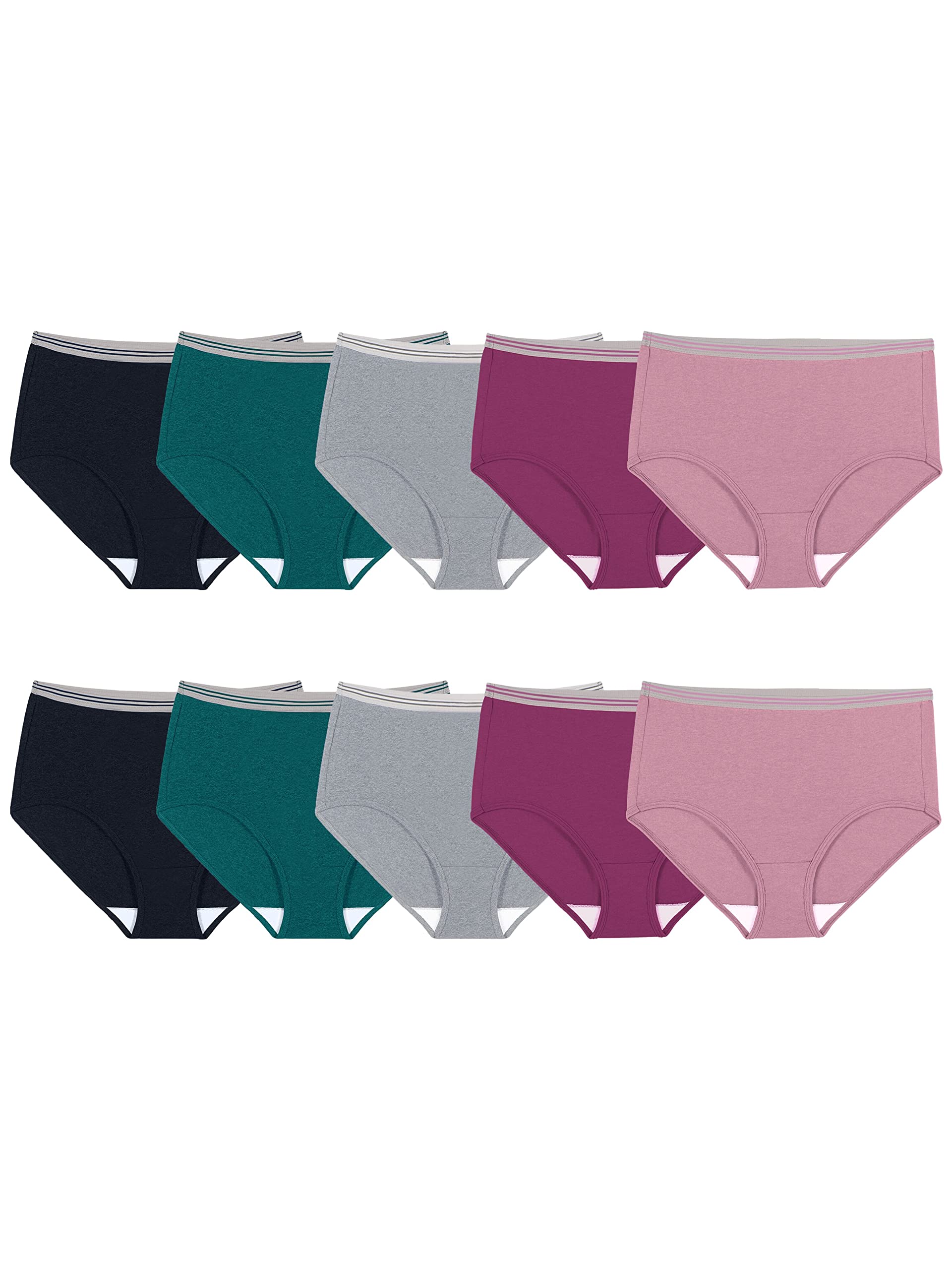 Fruit of the Loom Women's Eversoft Cotton Brief Underwear, Tag Free & Breathable, Available in Plus Size