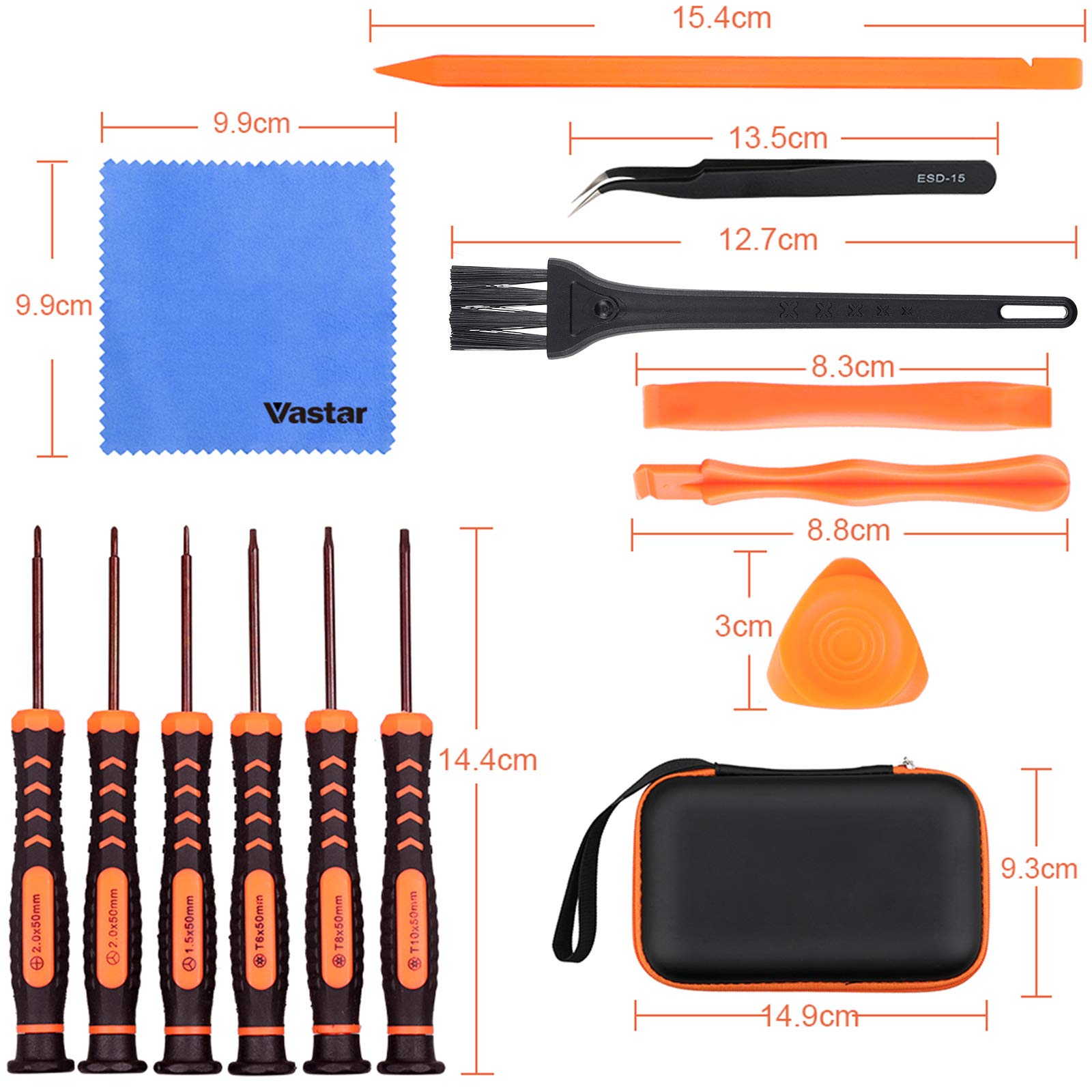 Vastar 17Pcs Triwing Screwdriver Set for Nintendo - Full Professional Screwdriver Bit Repair Tool Kit with S2 Steel for Nintendo New 3DS/2DS XL/NES/SNES Classic (2017)/Nintendo NDS/NDS