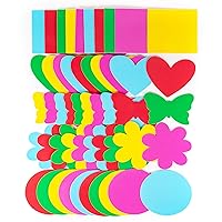 Horizon Group USA Assorted Jumbo Foam Shapes, 50 Count with 5 Designs, Arts & Craft Materials for Home or School, Art Class Supplies, Back to School Supplies, Assorted Craft Supplies for Kids & Adults