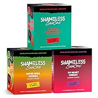 Shameless Snacks - Low Carb Keto Gummies Gluten Free Candy Bundle - Wild Worns, Watermelon, Beary Cherry