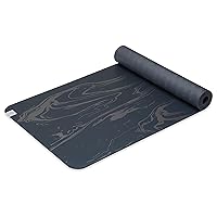 Gaiam Dry-Grip Yoga Mat - 5mm Thick Non-Slip Exercise & Fitness Mat for Standard or Hot Yoga, Pilates and Floor Workouts - Cushioned Support, Non-Slip Coat - 68 x 24 Inches