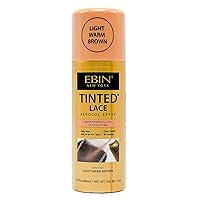 EBIN NEW YORK Tinted Lace Aerosol Spray - Light Warm Brown 2.7oz/ 80ml, Quick dry, Water Resistant, No Residue, Water Resistant, Even Spray, Matching Skin Tone, Natural Look