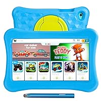 AWOW 8 inch Kids Tablet Anti-Blue Light KIDOZ Pre-Installed Android 11 Go 2+32GB Tablets for Kids Child Tablet with Adjustable Kid-Proof Case 2.4G WiFi 1280x800 Eye Protection HD Display Active Pen