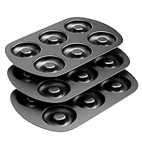 Tiawudi Non-Stick 6-Cavity Donut Baking Pans, Makes Individual Full-Sized 3 1/4