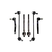 6 Pc Suspension Steering Tie Rod Ends and Sway Bar Links Left & Right Side
