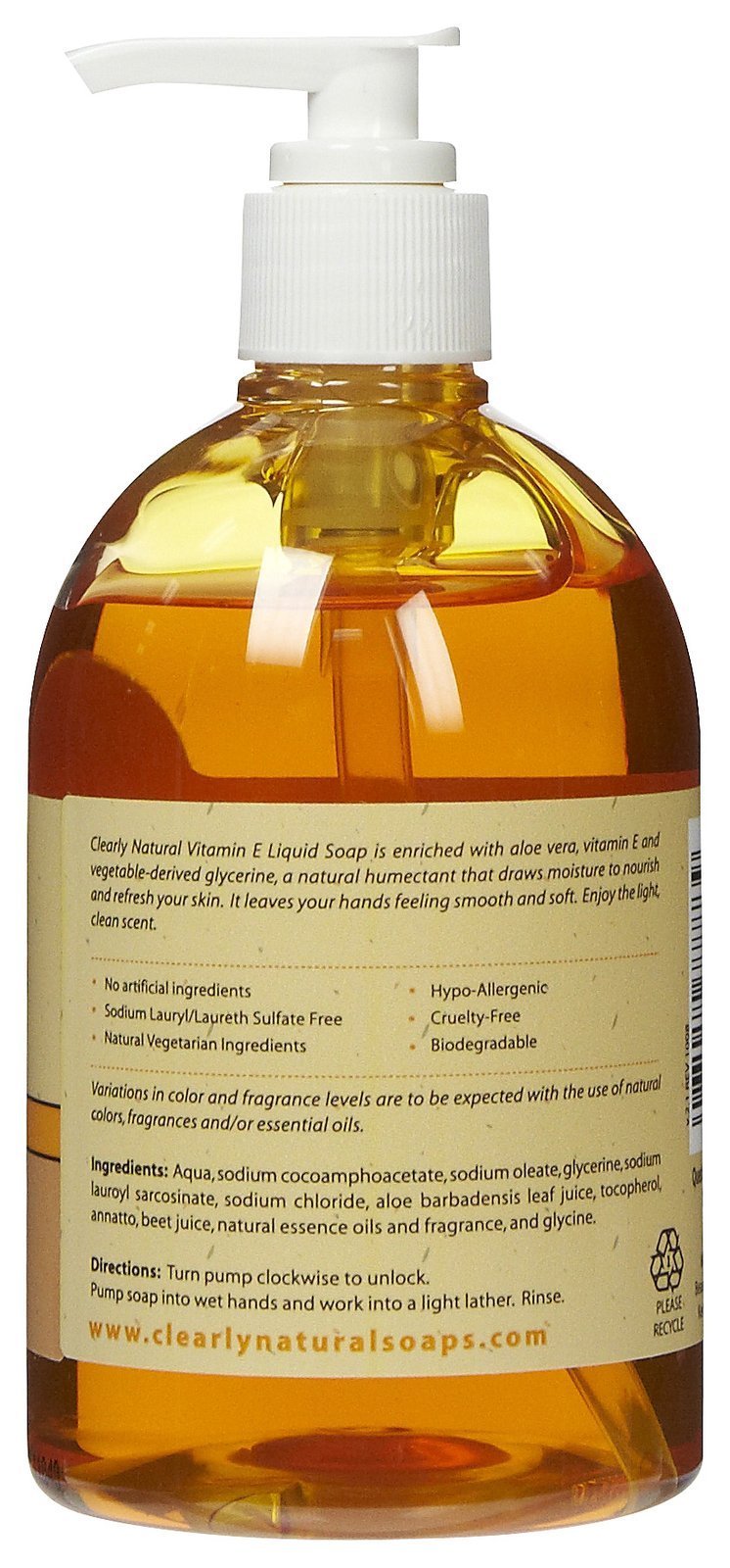Clearly Natural Vitamin E, Liquid Glycerin Soap - 12 Oz, Pump, 12 Oz