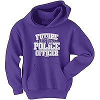 Threadrock Big Boys' Future Police Officer Youth Hoodie Sweatshirt L Purple