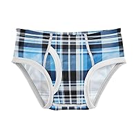 ALAZA Baby Boys' Briefs Toddler Boys Underwear 100% Cotton Soft Check Plaid Blue 2T