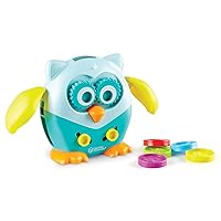 Learning Resources Hoot the Fine Motor Owl, Color, Shapes and Number Development, 6 Pieces, Ages 18 Months +