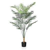 CROSOFMI Artificial Areca Palm Tree 4.5Feet Fake Tropical Palm Plant,Perfect Faux Dypsis Lutescens Plants in Pot for Indoor Outdoor Home Office Garden Modern Decoration Housewarming Gift