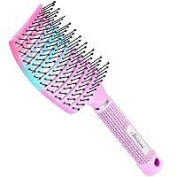 Hair Brush, Curved Vented Brush Faster Blow Drying, Paddle Detangling Hair Brushes for Women Men, Professional Curved Vent Styling Brush for Wet Dry Curly Thick Straight Hair
