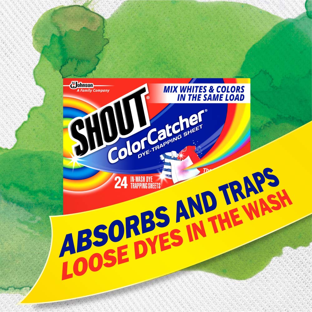 Shout Color Catcher Sheets for Laundry, Allow mixed washes, Prevent color runs, and Maintain original color of clothing, 72 Count