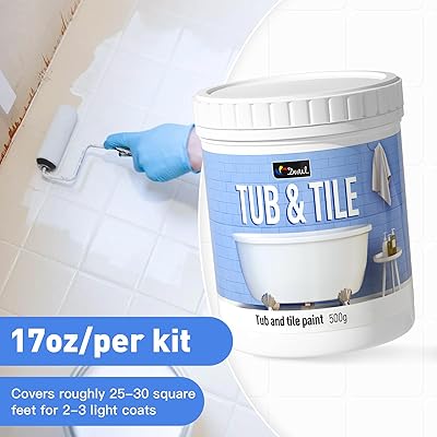 DWIL Tile Paint, Tub and Tile Refinishing Kit with Tools, Tub Refinishing  Kit White Bathtub Paint Water Based &Low Odor, Easy to Use Sink Paint for
