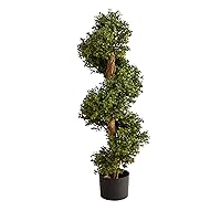 Nearly Natural 33in. Boxwood Topiary Spiral Artificial Tree (Indoor/Outdoor)