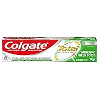 Colgate Total Whitening + Fresh Boost Toothpaste, Mint Toothpaste, 5.1 oz Tube