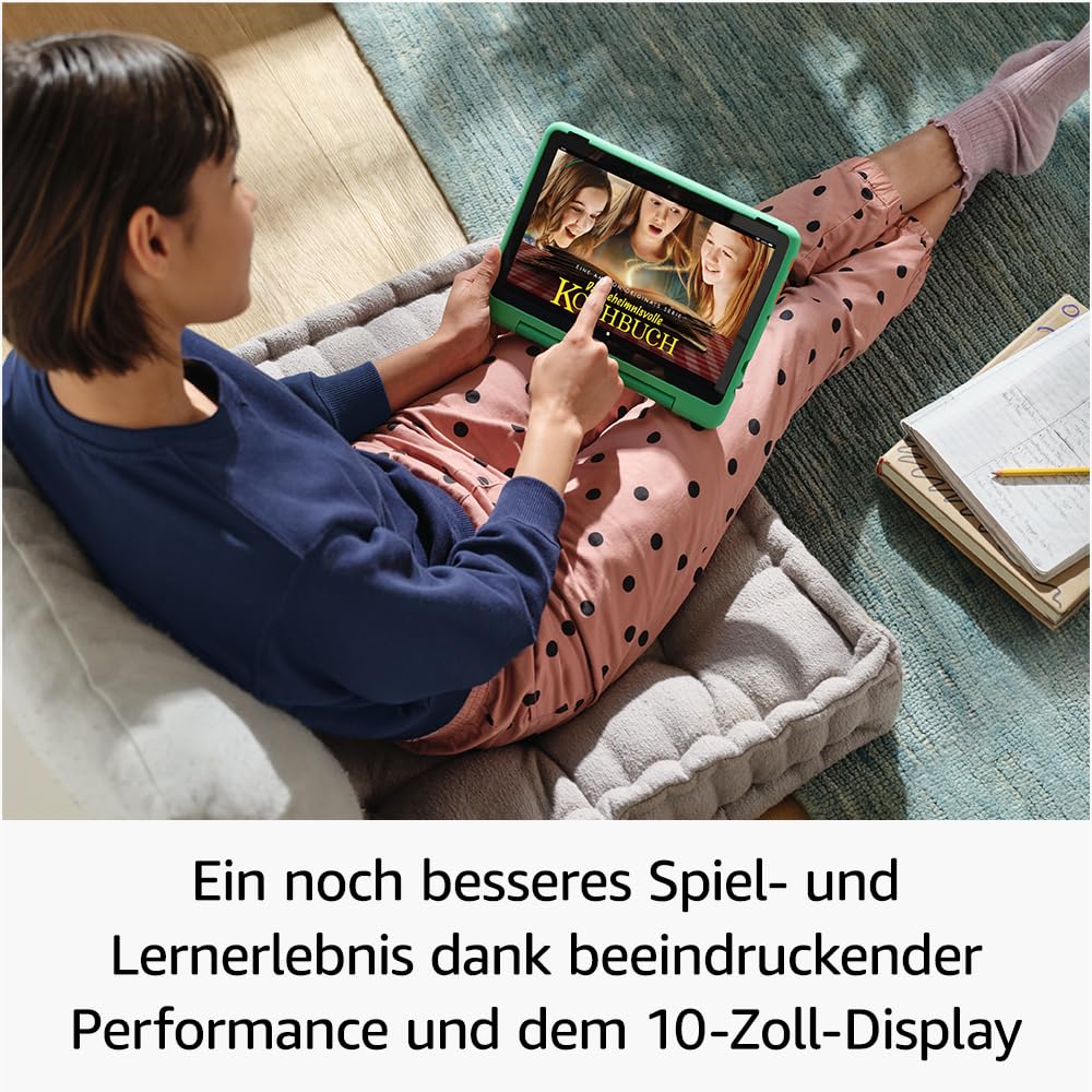 Das neue Fire HD 10 Kids Pro-Tablet – für Kinder ab dem Grundschulalter | Mit 10-Zoll-Display, langer Akkulaufzeit, Kindersicherung und dünner Hülle | Version 2023, 32 GB, Happy-Day-Design