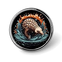 Pangolin Print Round Pin Button Badges Custom Pins Brooches Clothing Decoration for Women Men