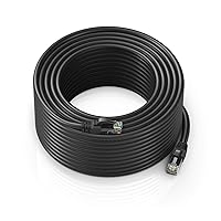 Ethernet Cable 250 ft CAT6 High Speed Internet Network LAN Cable Cord, Outdoor Waterproof (Black)