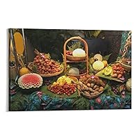 Posters Modern Art Various Fruits in Vietnam Kitchen Wall Art Food Still Life Art Poster Canvas Art Posters Painting Pictures Wall Art Prints Wall Decor for Bedroom Home Office Decor Party Gifts 12x