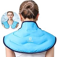 Ice Pack for Neck and Shoulder Pain Relief, Double-Sided Reusable Gel Cold Pack for Swelling, Bruises, Sprain, Inflammation, Hot Cold Compress Neck Shoulder Wrap for Injuries, Flexible