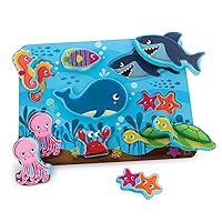 B. toys- Peek & Explore - Under The Sea- Wooden Puzzle – Chunky Puzzle for Toddlers, Kids – Underwater Puzzle – Ocean Animals – 2 Years +