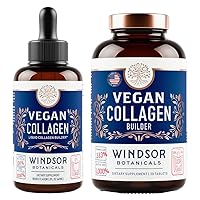 Vegan Collagen Tablets and Vegan Collagen Builder Liquid - Enhanced Vegan Collagen Bundle