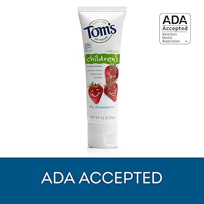 Tom's of Maine Anticavity Fluoride Children's Toothpaste, Kids Toothpaste, Natural Toothpaste, Silly Strawberry, 4.2 Ounce , 3 Count (Pack of 1)