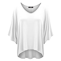 Made By Johnny Women's Scoop Neck Half Sleeve Batwing Dolman Top - Plus Size