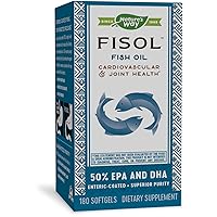 Nature's Way Super Fisol Enteric-Coated Fish Oil, Supports Cardiovascular and Joint Health*, 180 Softgels