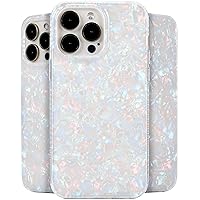 LONLI Hue - for iPhone 15 Pro Max Case - White Pearl Tort Phone Case with [4 Airbag Cushioned Corners] - Elegant, Unique and Aesthetic Shockproof Cover for Women and Girls (2023)