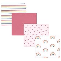 Hudson Baby Unisex Baby Cotton Flannel Receiving Blankets, Creative Rainbow, One Size