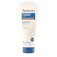 Aveeno Skin Relief Overnight Intense Moisture Cream with Triple Oat Complex & Natural Shea Butter, Therapeutic Dimethicone Skin Protectant for Dry Itchy Skin, Fragrance & Steroid-No, 7.3 oz (3 Pack)