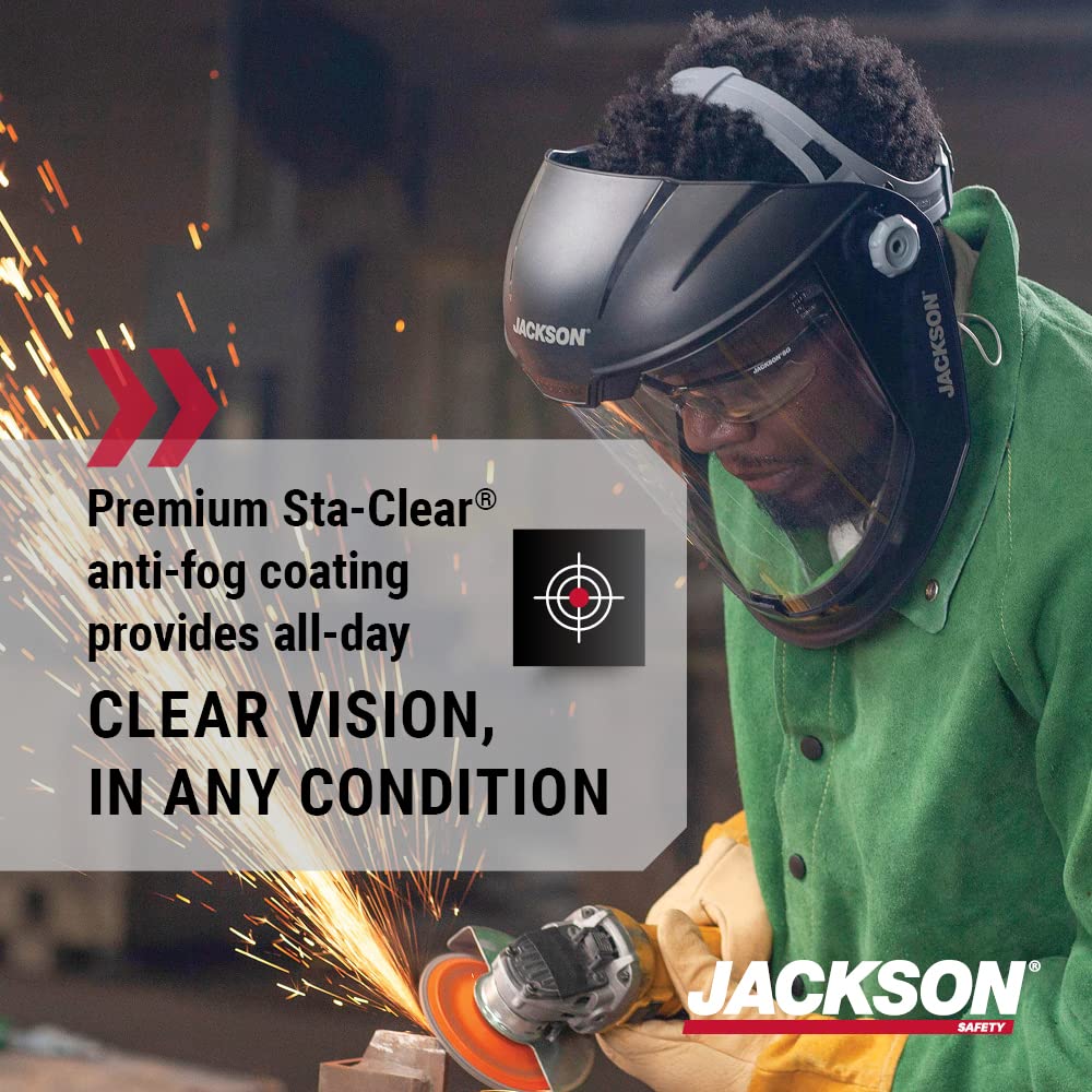 Jackson Safety Lightweight MAXVIEW Premium Face Shield with 370 Speed Dial Ratcheting Headgear