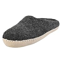 Egos House Slippers: 100% Natural Sheep Wool Handmade Slippers| Warm, Ultra Comfortable & Moisture-Wicking| Deluxe Slip On Slippers with Anti-Skid Leather Sole| Bedroom Slippers for Men, Women & Kids
